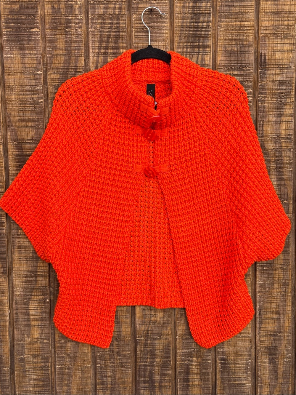 Punto Sex Orange Red Chunky Oversized Short Sleeve Retro Vintage Sweater
